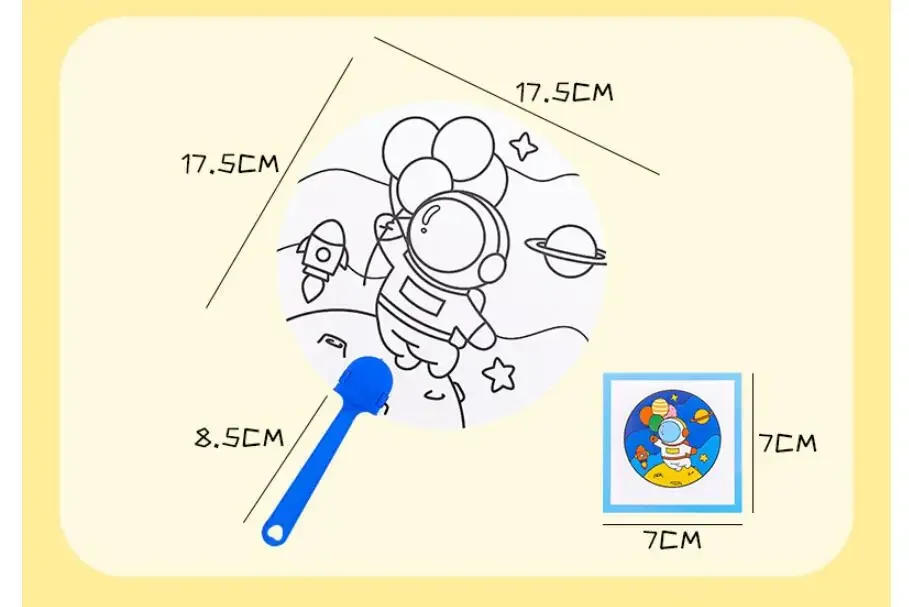 Description Picture 2 of item8Pcs Cartoon Cute Graffiti Painting Summer Fan Toys for Kids Birthday Party Favors Baby Shower Pinata Filler Kindergarten Gifts