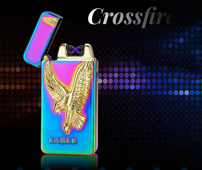 Description Picture 4 of item2023 New Dragon And Tiger Embossed Cross Arc USB Rechargeable Lighter Outdoor Windproof Portable Cigarette Accessorie Men's Gift
