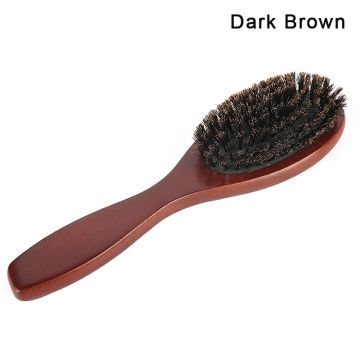 1pcs Boar Bristle Beard Brush Airbag Comb Wood Handle Cleaning Brush Salon Hairdressing Unisex Anti Static Hair Styling Tool