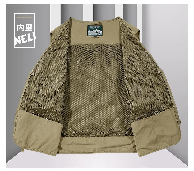 Description Picture 4 of itemMultipocket Quick Dry Mesh Fishing Vests Men Outdoor Tactical Vest Hiking Hunting Casual Fisherman Vest Solid Sleeveless Coats