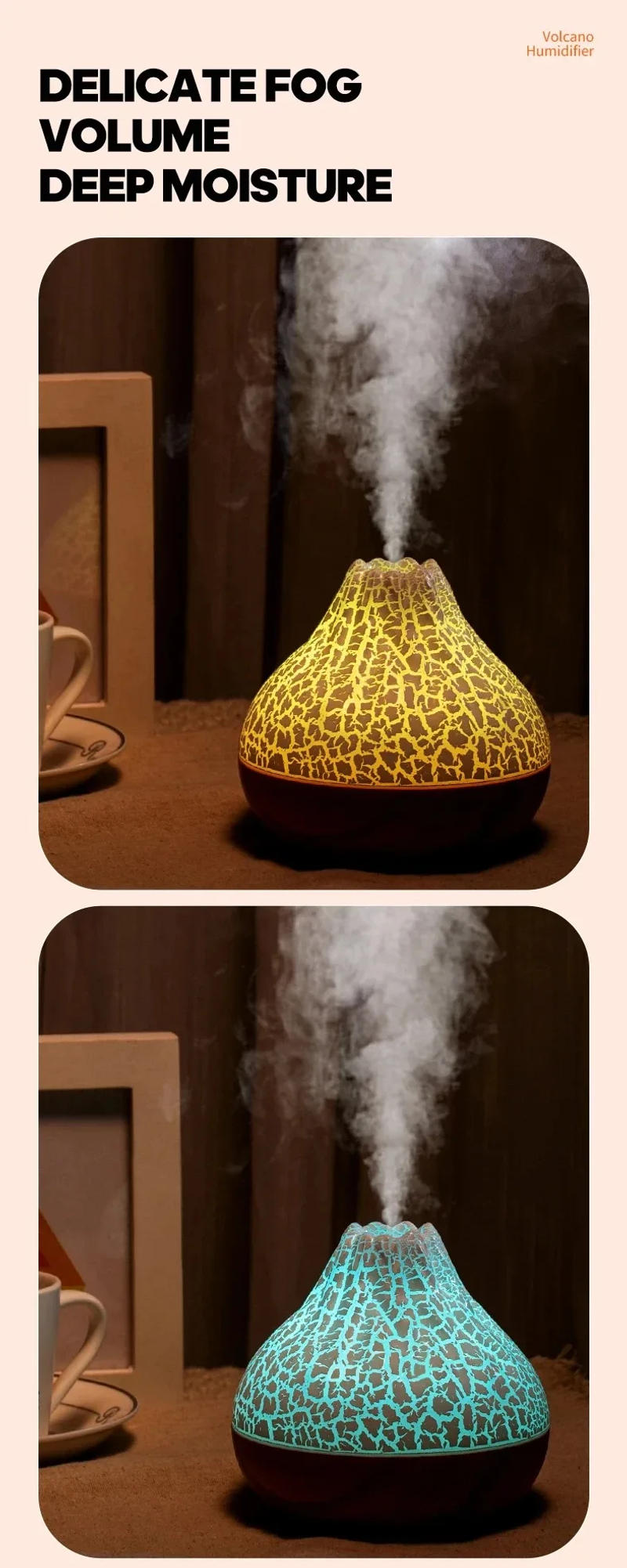 Description Picture 5 of itemNew Air Humidifier 300ml Large Capacity USB Desktop Mist Aromatherapy Diffuser with 7 Colorful Night Lights Water Mist Humid