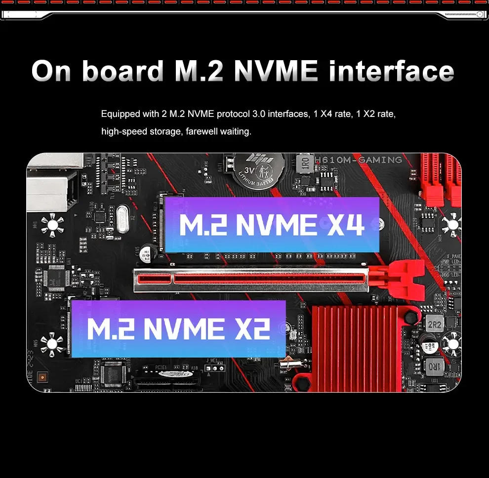 Description Picture 6 of itemJGINYUE H610 Motherboard Kit I5 12400F LGA1700 2*16GB=32GB 4800MHz DDR5 Dual Channel Memory RAM Support M.2 NVME H610M GAMING D5