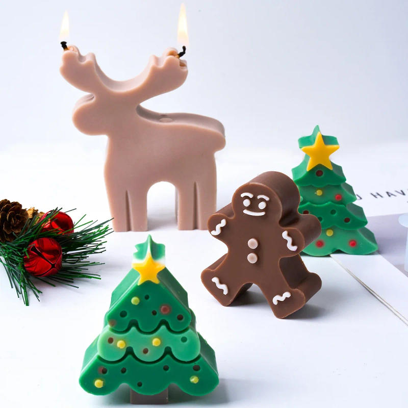 Description Picture 3 of itemChristmas Tree Silicone Candle Mold DIY Handmade Snowflake Elk Scented Candles Soap Molds Plaster Resin Craft Making Home Decor