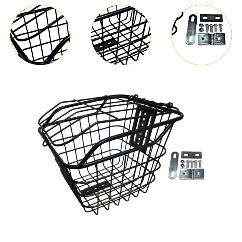Description Picture 6 of itemBike Basket Bicycle Handlebar Basket with Lid Metal Havy Duty Accessories Hanging Bike Basket for Hiking Mountain Road Bike