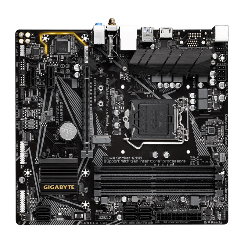 Description Picture 4 of itemGigabyte B460M DS3H AC Motherboard LGA1200 Supports i9-10900K i7-10700K i5-10400 CPU Intel B460 DDR4 2666 MHz PCIe 3.0 Micro ATX