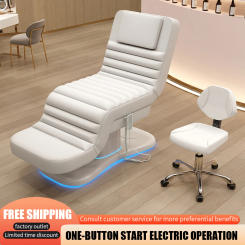 New 3Motors Electric Cosmetic Esthetician Beauty Salon Spa Lash Facial Dermatology Chair Massage Tables And Beds With Led Light