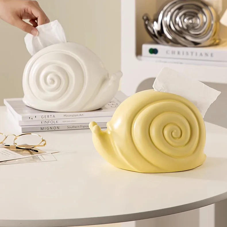 Description Picture 4 of itemCeramic Tissue Box Cartoon Snail Insect Living Room Dining Table Removable Tissue Box Napkin Box Home Storage Container