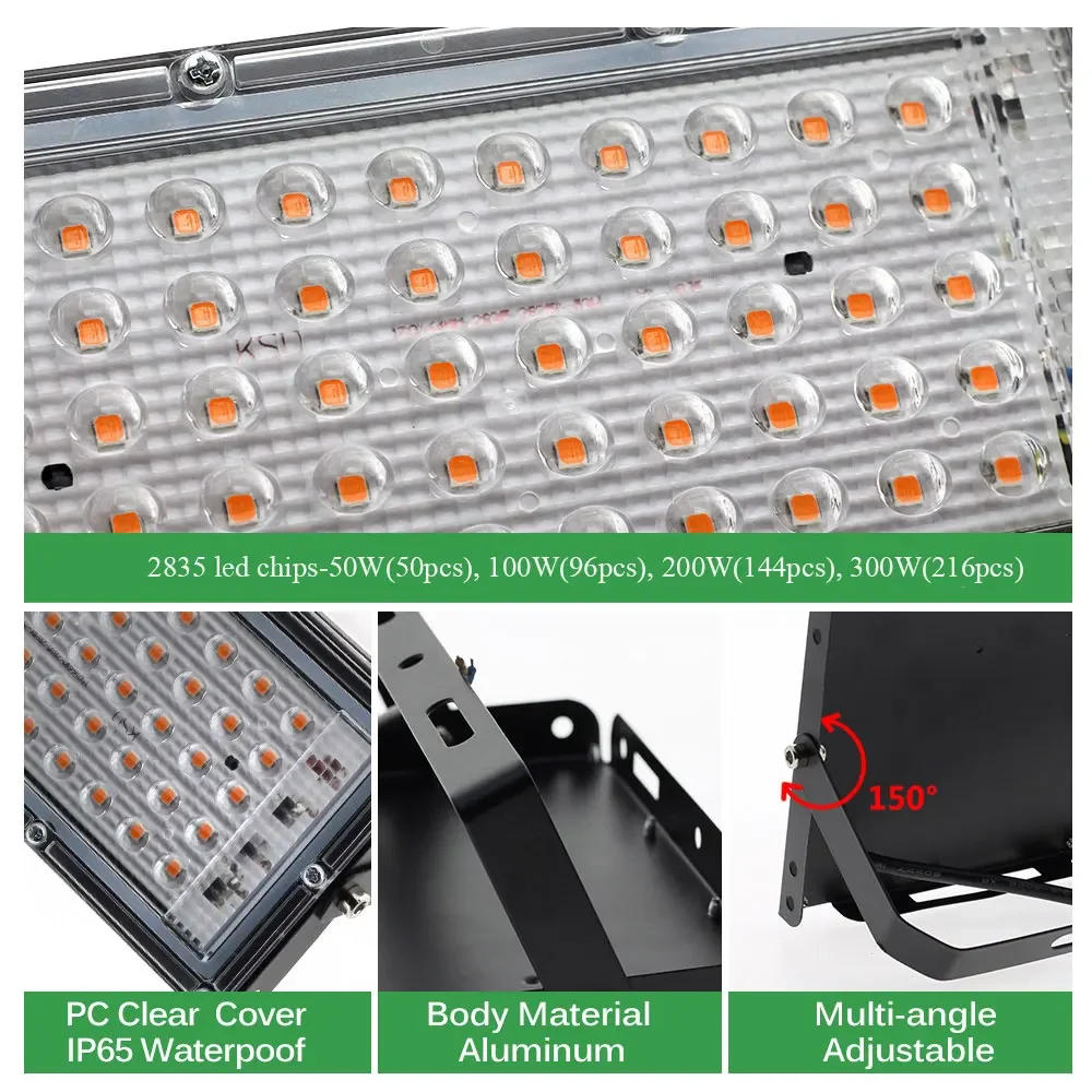 Description Picture 3 of itemPhytolamp For Plants Lamp Full Spectrum Led Grow Light 50W 100W 200W 300W Cultivation Spotlights Grow Accessories Indoor Uv Lamp