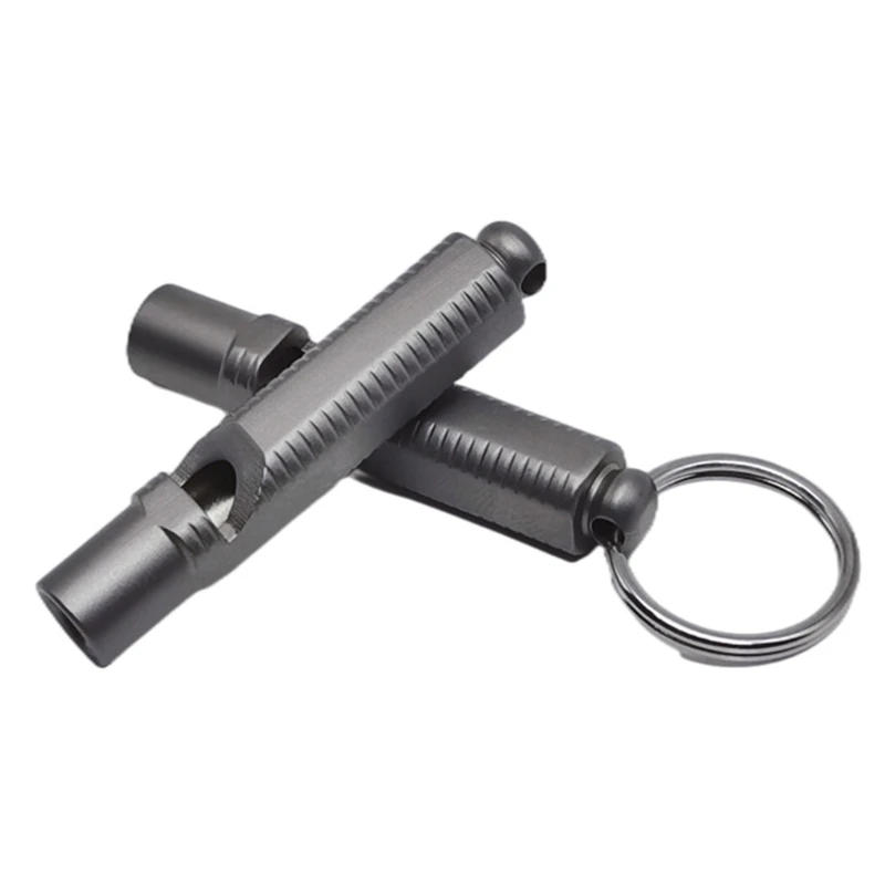Description Picture 5 of item652D Outdoor Emergency Whistles Portable Titanium Signal Whistles With Keyring Waterproof Whistles for Camping Hiking Sports