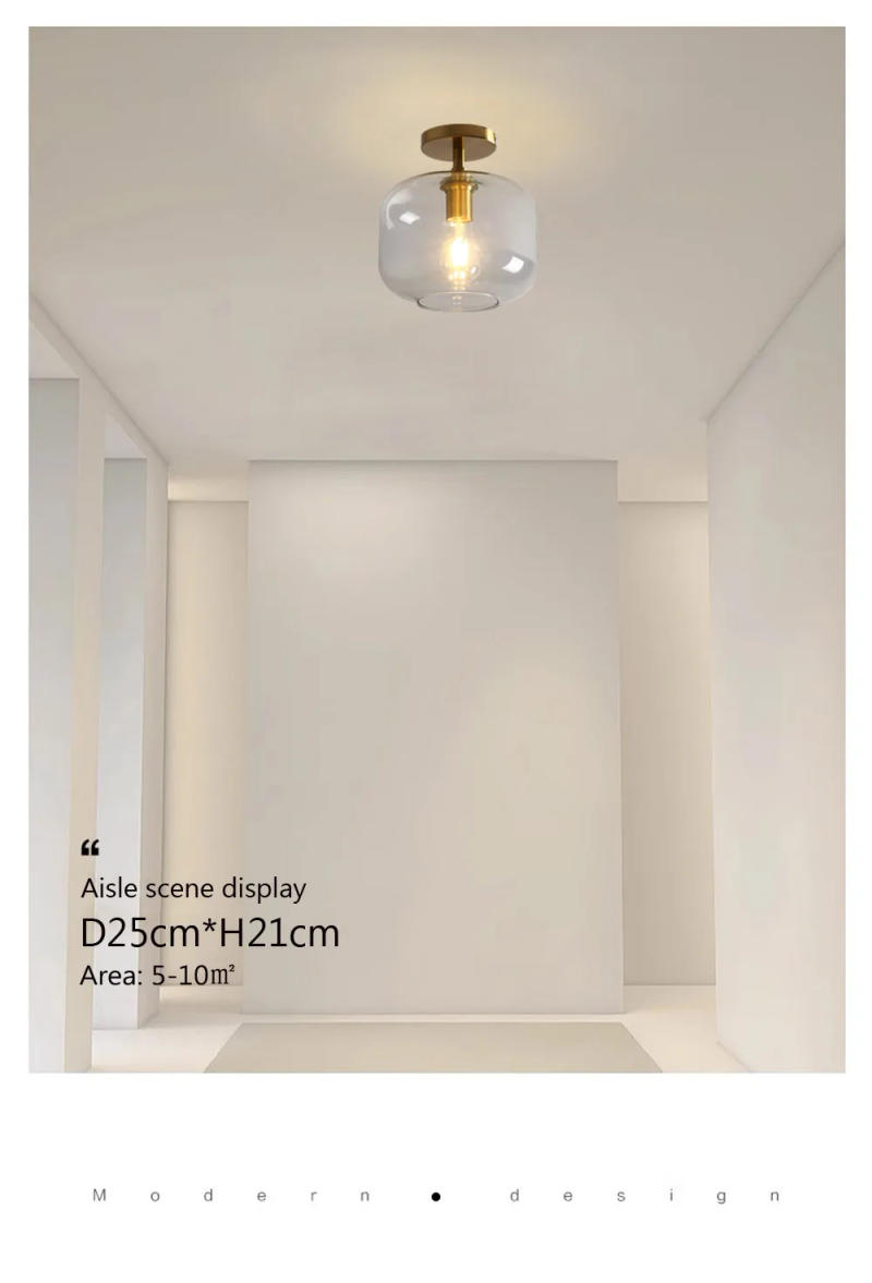 Description Picture 4 of itemModern LED Ceiling Lighting Minimalist Nordic texture Glass Ceiling Lamp aisle Corridor Lamp Creative Living Room Lights E27