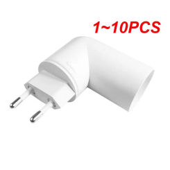 1~10PCS EU Plug PBT To E27 White Base LED Lamp Base Lampholder Adapter Converter Socket To E27 Lamp Bulbs Holder Bases