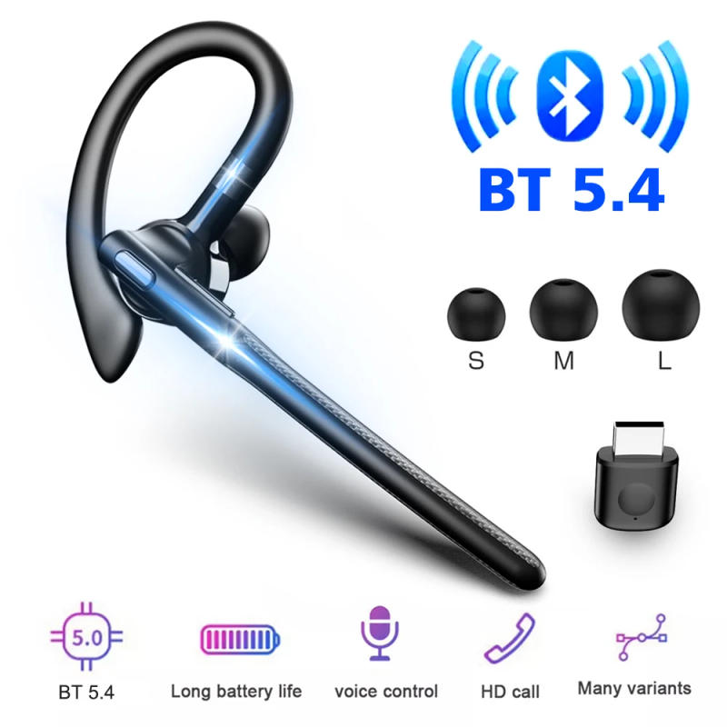 Description Picture 2 of itemWireless Bluetooth 5.4 Headset Ear-hook Single Ear Driving Headphone With Dual-Mic CVC8.0 Noise Cancelling Handsfree Earphones