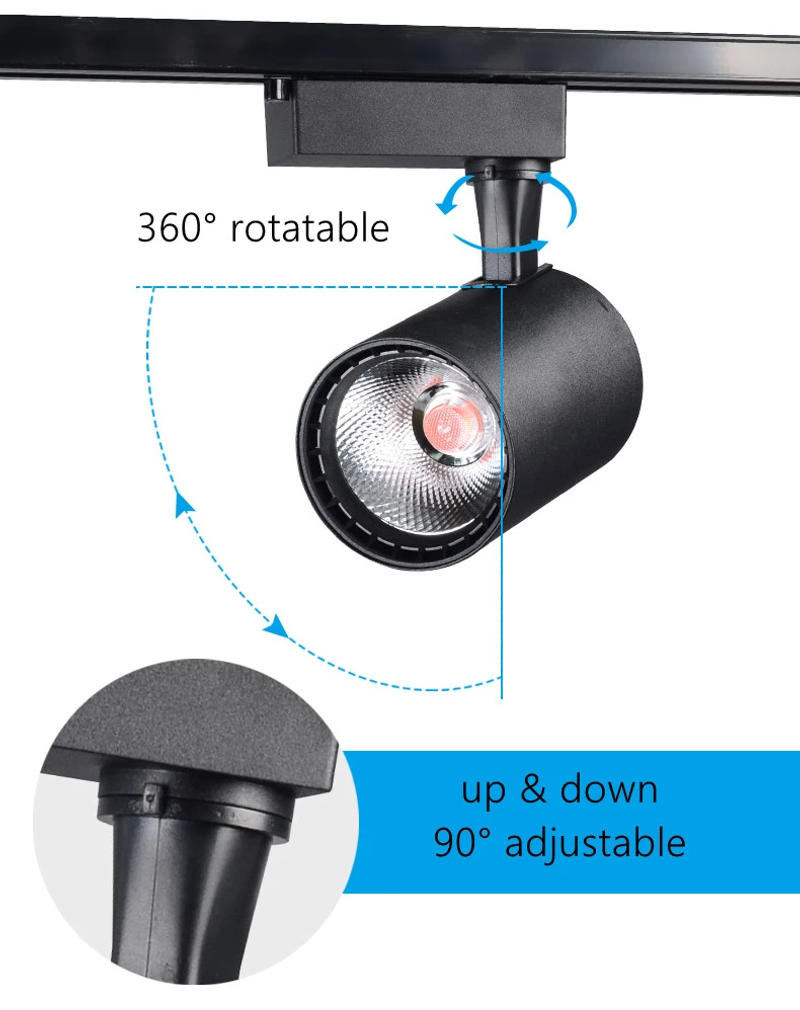 Description Picture 3 of itemRGB LED Track Light COB 12/15/20/30W Colorful Track Spot Lights Rotatable Stage KTV Shop Bar Adjustable Spotlight AC220V