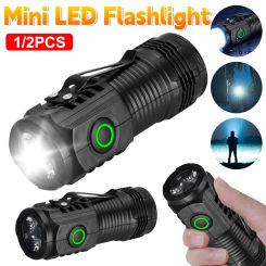 Super Bright Flashlight 3 Lighting Modes Mini LED Flashlight USB Rechargeable Led Torch Outdoor Emergency Work Lights for Hiking
