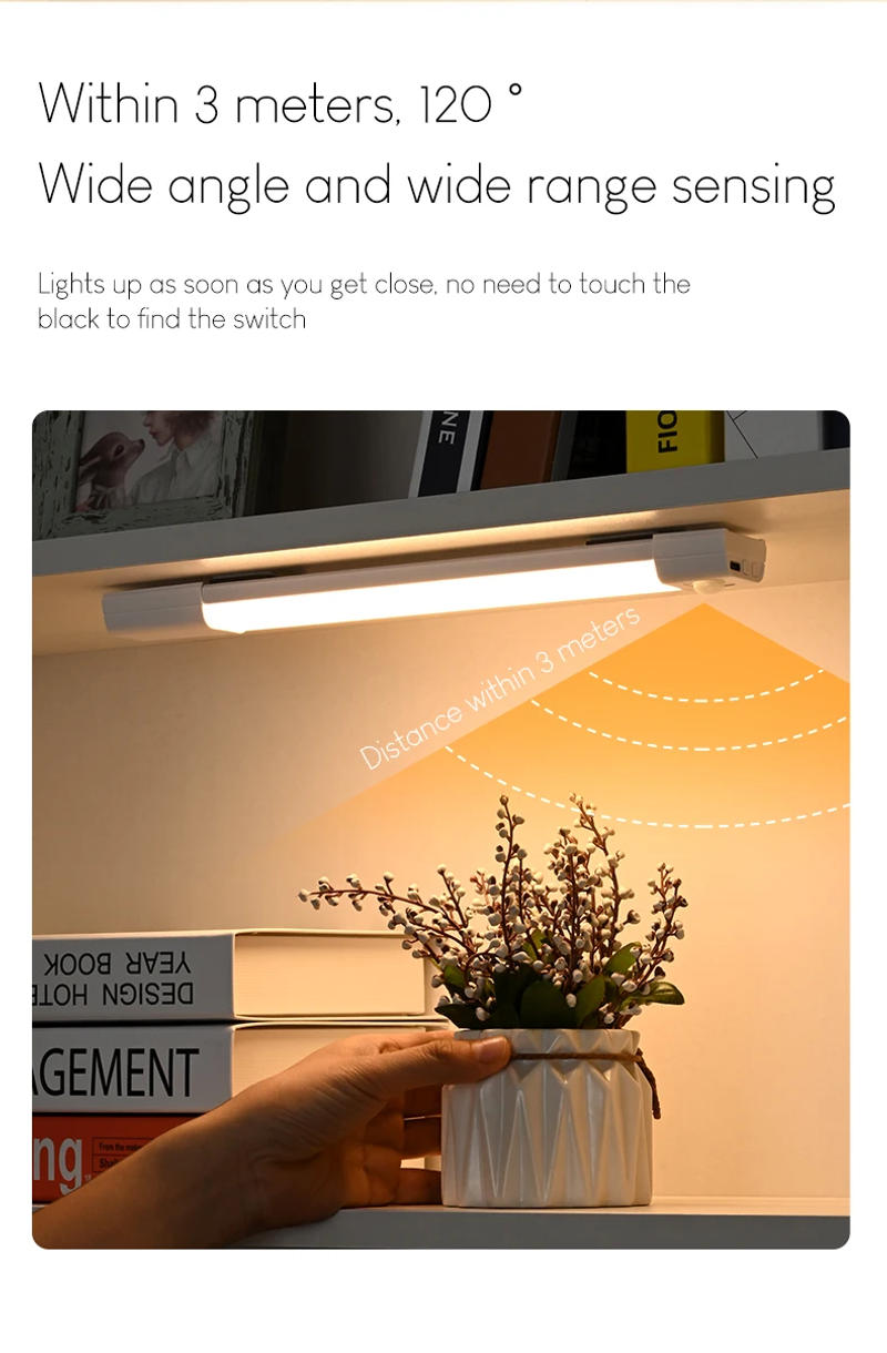 Description Picture 5 of itemJoollySun Led Light Motion Sensor Lamp Under  Cabinet Lighting for Kitchen Wardrobe Closet Rechargeable Wireless Night Lights