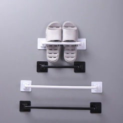 Kitchen Bathroom Wall Bath Towel Holder Rail Rack Self Adhesive Towel Rod Bar Portable Useful Household Gadget