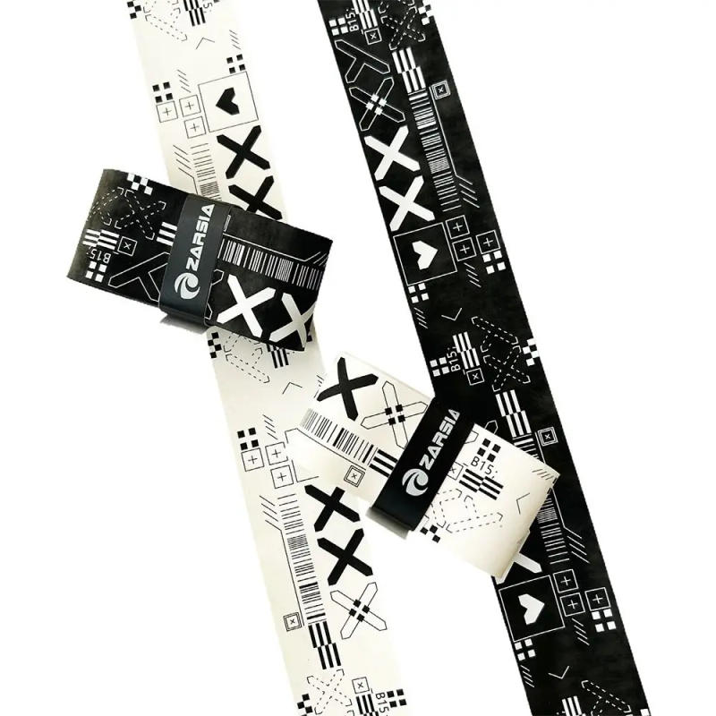 Description Picture 3 of itemDurable Black White Badminton Racket Overgrips Printing Matte Tennis Racquet Sweatband Shock Absorption Self-adhesive Over Grips