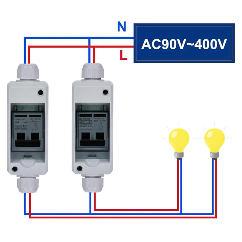 Description Picture 6 of itemCircuit Breaker 15 63A IP65 Waterproof Circuit Breaker 2-Pin DC 12V-400V Isolator Switch Joint Cap Expansion Pipe Solar Panels
