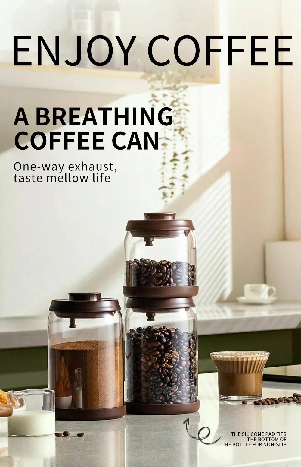 Description Picture 2 of itemHigh Borosilicate Glass Coffee Jar Moisture-proof Sealed Milk Powder Container Household Storage Kitchen Multigrain Candy Tank