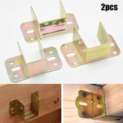 2pcs Bed Beam Support Metal Stand Wooden Fixed Connector Thicken Bed Hinges Hook Corner Code Furniture Hardware Accessories