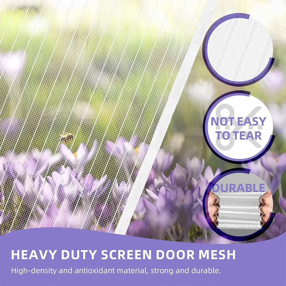 Description Picture 6 of itemMagnetic Screen Door Screen Hands Free Mesh Partition Heavy Duty Curtain Keeps Bugs Out Frame Hook & Loop Pet and Kid Friendly