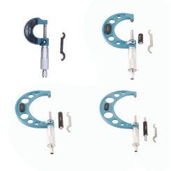 0-25mm-50mm-75mm-100mm Outside Micrometer Stainless Steel High Accuracy Thickness Measuring Tool with Wrench 0.01mm Accuracy