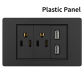 2OUTLETS USB BK PC
