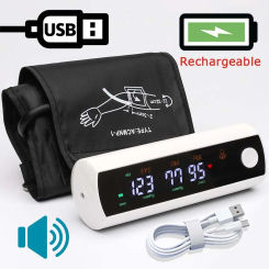 Rechargeable LI-ION Battery Digitization Voice LCD Large Screen Sphygmomanometer Arm Blood Pressure Monitor Tonometer