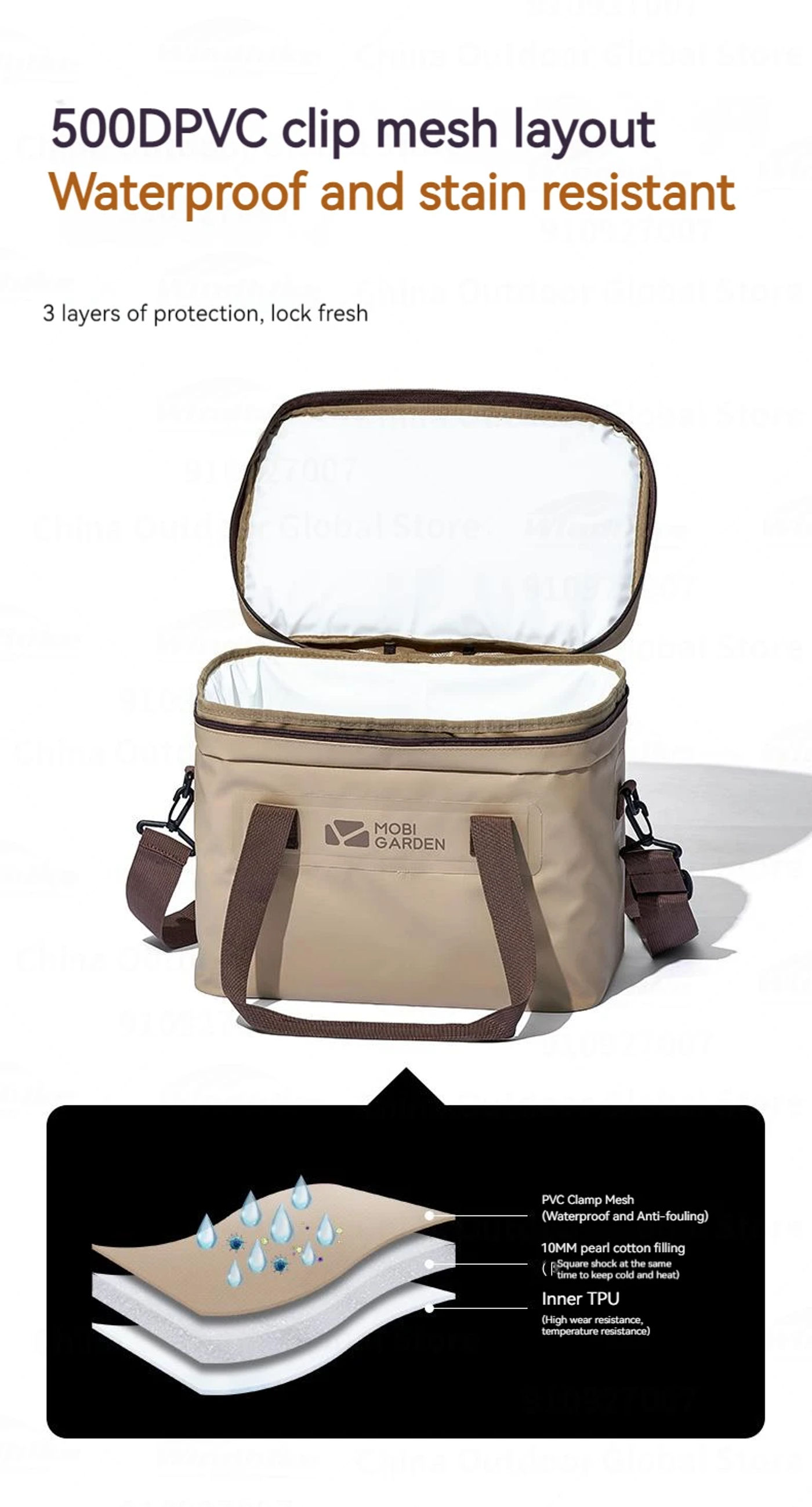 Description Picture 4 of itemMOBI GARDEN 20L Ice Cooler Insulated Bag for Camping Outdoor Picnic Beach Drinks Beer Travel Food Storage Bag Leakproof PVC Pack