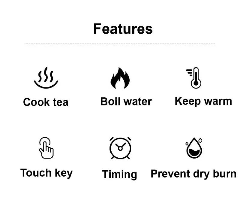 Description Picture 3 of item800W Electric Ceramic Stove Tea Stove Electric Hot Plate 6 Gear adjust Heating Furnace Mini Portable Tea Maker Water Boiler 220V