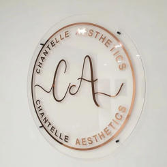 Personalized Business 3D Acrylic Metal Signs Coffee Shop Neon Logo Beauty Salon Led Light Company Office Name Acrylic Metal Sign