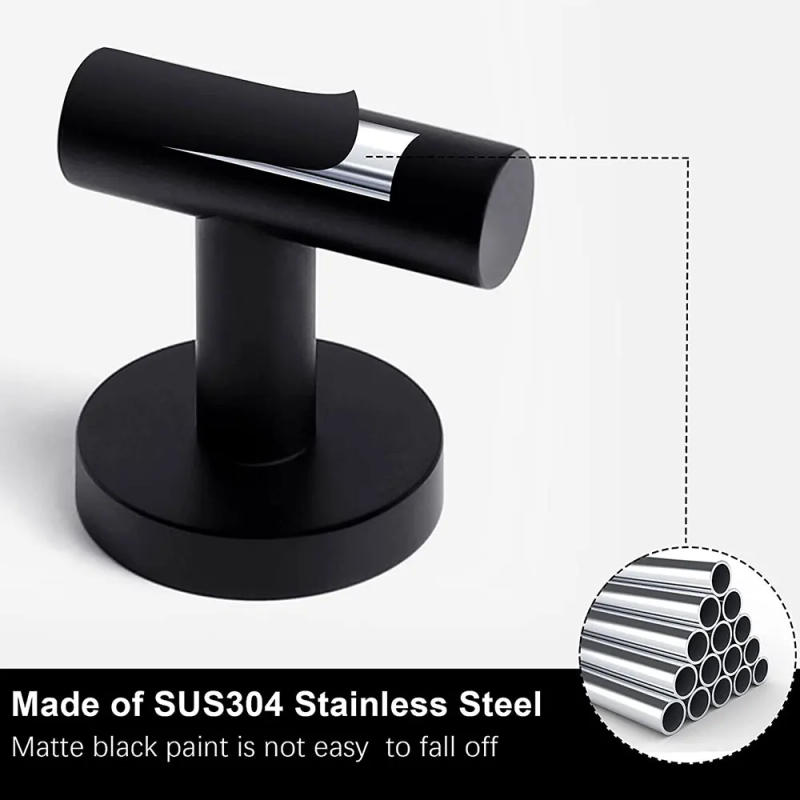 Description Picture 6 of item2Pcs Polished Bathroom Towel Hooks Stainless Steel Coat Robe Hook Wall Hanger with Screws Towel Rack Hang Hook for Hotel Kitchen