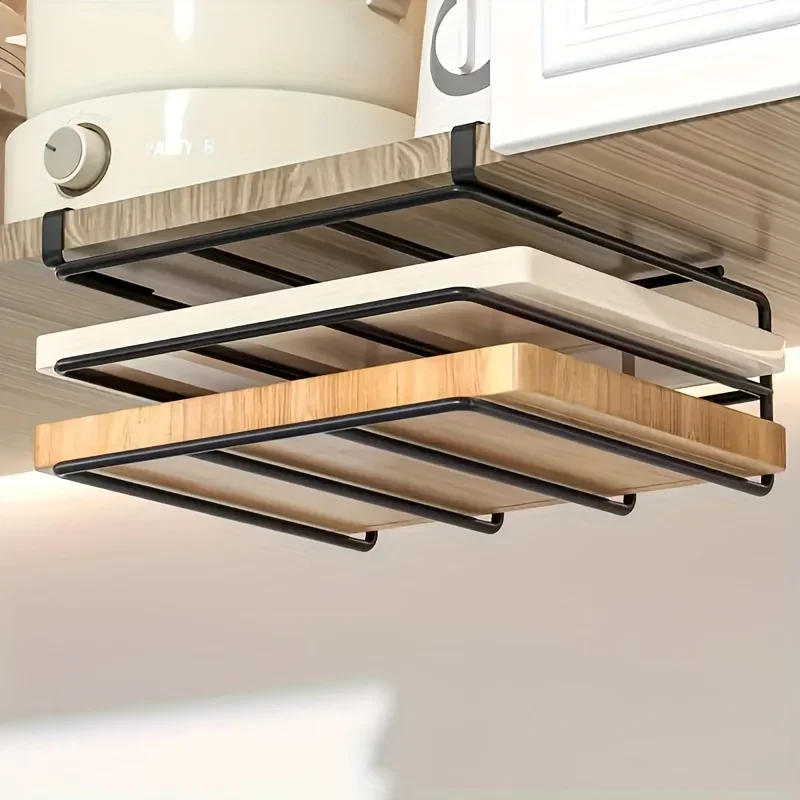 Description Picture 2 of item1 Piece Space Saving Kitchen Hook Rack with Cutting Board, Cabinet Door Hooks, Easily Organize Kitchen and Bathroom Supplies