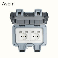 Avoir 146 Type Waterproof Socket EU Standard Outdoor Plug 16A Dustproof Outside Electrical Power Outlets With Usb Charging Port