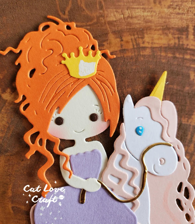 Description Picture 5 of itemCatlove Princess on horse Metal Cutting Dies Scrapbooking Mold Stencil Die Cut Card Making DIY Craft Embossing New Dies For 2022