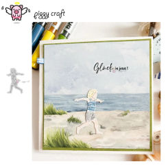 Piggy Craft metal cutting dies cut die mold Running boy Scrapbook paper craft knife mould blade punch stencils dies