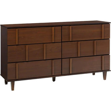 Walker-Edison Sprague Contemporary Detailed Drawer, Solid Wood Dresser, 60 Inch, Walnut