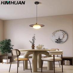 Simple Original Solid Wood Chandelier Restaurant Bedroom Tea Room Corridor Aisle Bar Pendant Light Creative Three-color Dimming