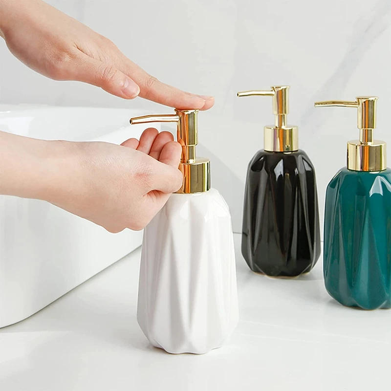 Description Picture 5 of itemCeramic Soap Dispenser 10 Oz Hand Soap Dispenser With Pump Refillable Liquid Dish Soap And Lotion For Bathroom
