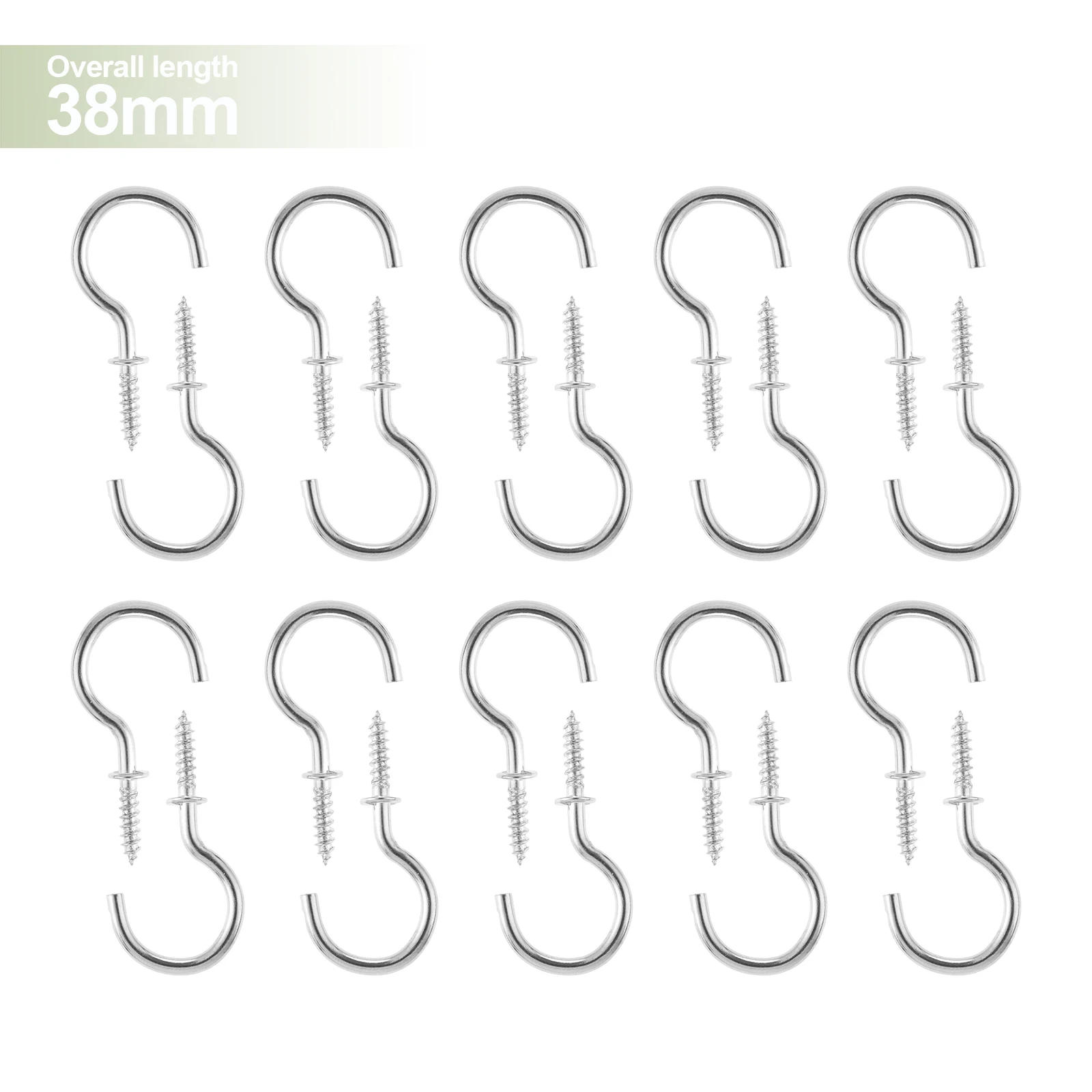 Description Picture 5 of item5/10/20pcs Ceiling Cups Hooks 38/55/71mm Curtain Hat Coat Towel Picture Frame Lamp Plant Screw in Spiral Hanger Hook
