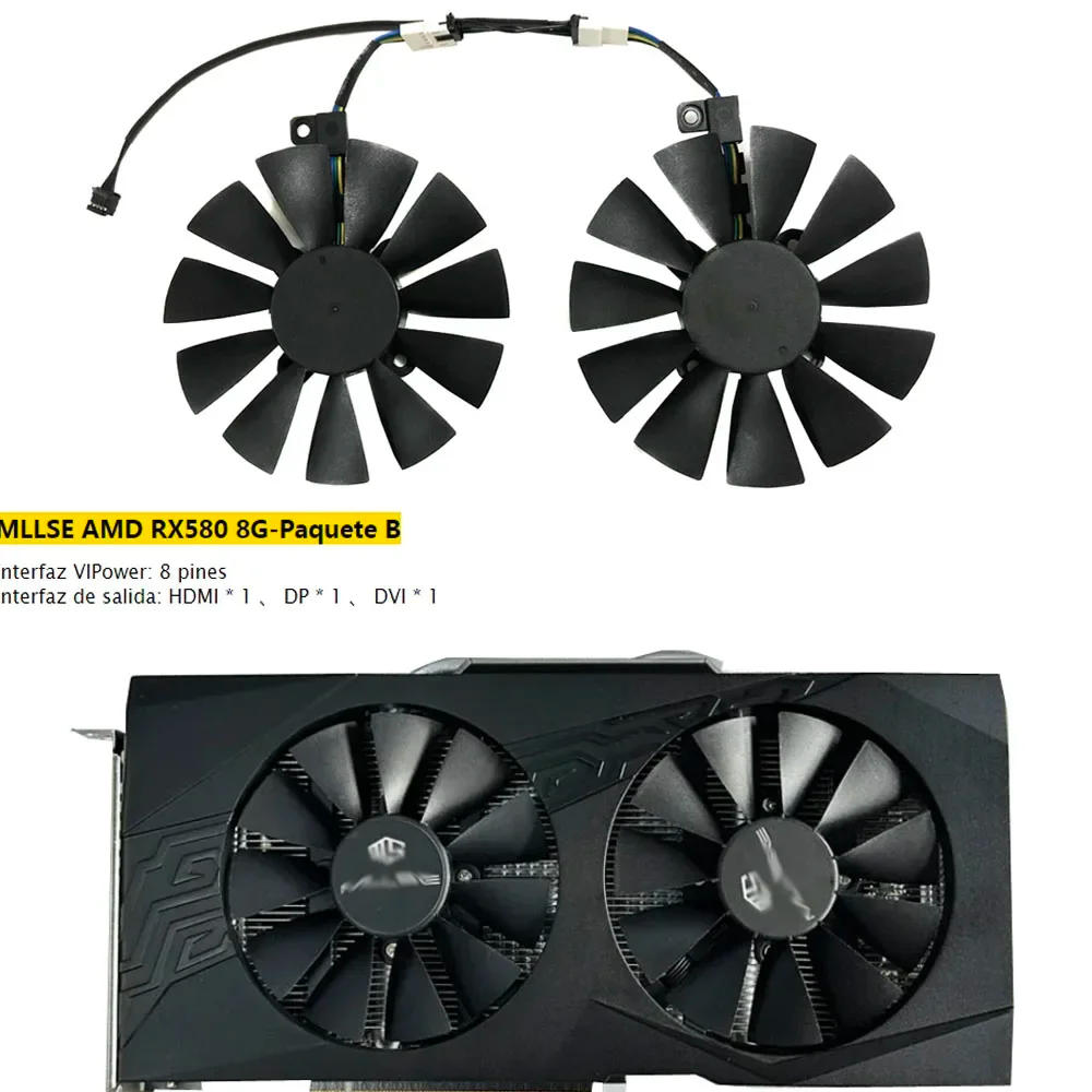 Description Picture 2 of item2pcs/Set,Video Cards Fan,VGA GPU Cooler,PLD09210S12HH,For MLLSE RX 580 8GB Paquete A,T129215SU,For MLLSE RX580 8g Paquete B