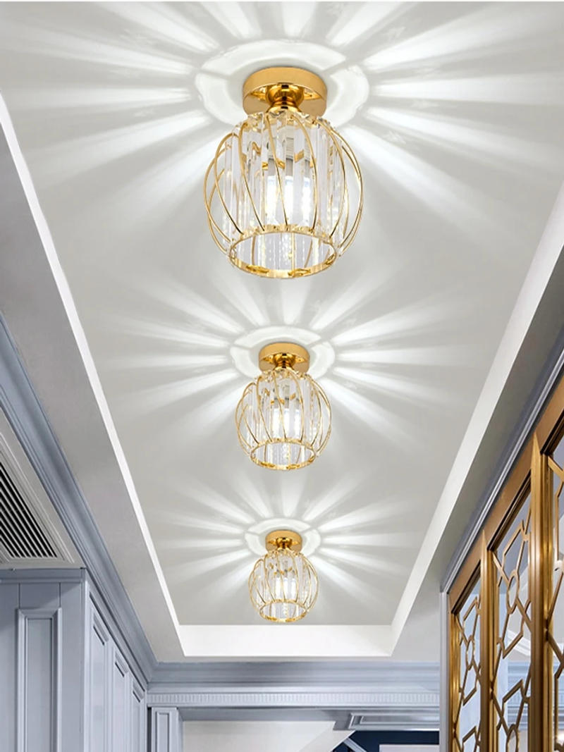 Description Picture 4 of itemNordic Modern K9 Crystal Ceiling Lights Indoor Ceiling Lamp Hallway Stairs  Bedroom Lustre Dining Room Fixtures Home Decor