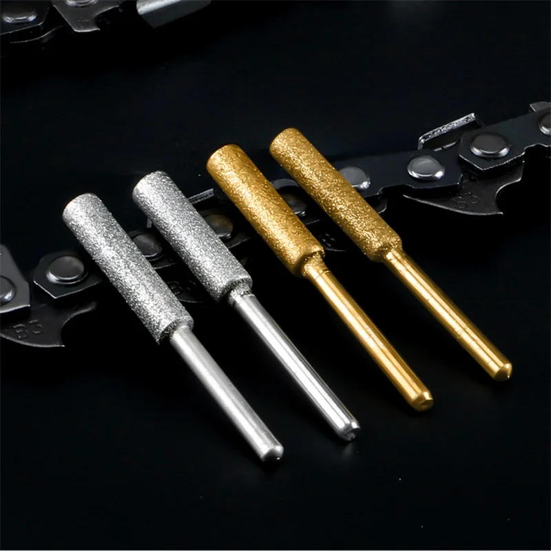 Description Picture 2 of itemTool Files Diamond Coated Cylindrical Burr 4/4.8/5.5mm Chainsaw Sharpener Stone File Chain Saw Sharpening Carving Grinding Tools
