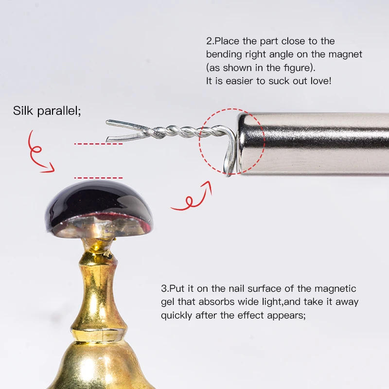 Description Picture 4 of item3D Cat Eye Nail Magnetic Stick Magnetic Pen Cat Eye Painting Nails Art Design Gel Polish Magic Shape of a Heart Effect Tools