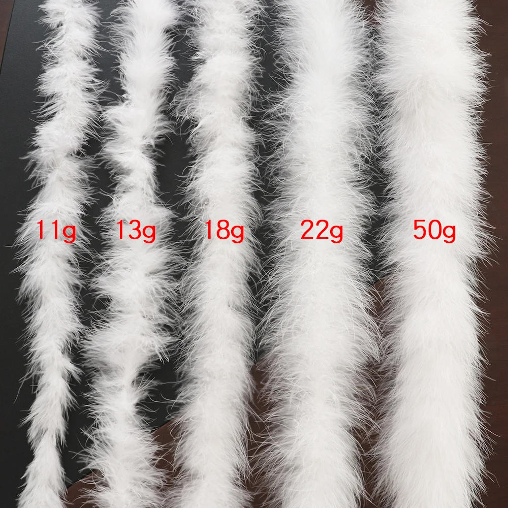 Description Picture 4 of item2M Fluffy WhiteTurkey Feathers Marabou Boa DIY Christmas Tree Ostrich Plumas Ribbon Wedding Dress Decoration Plumes for Crafts