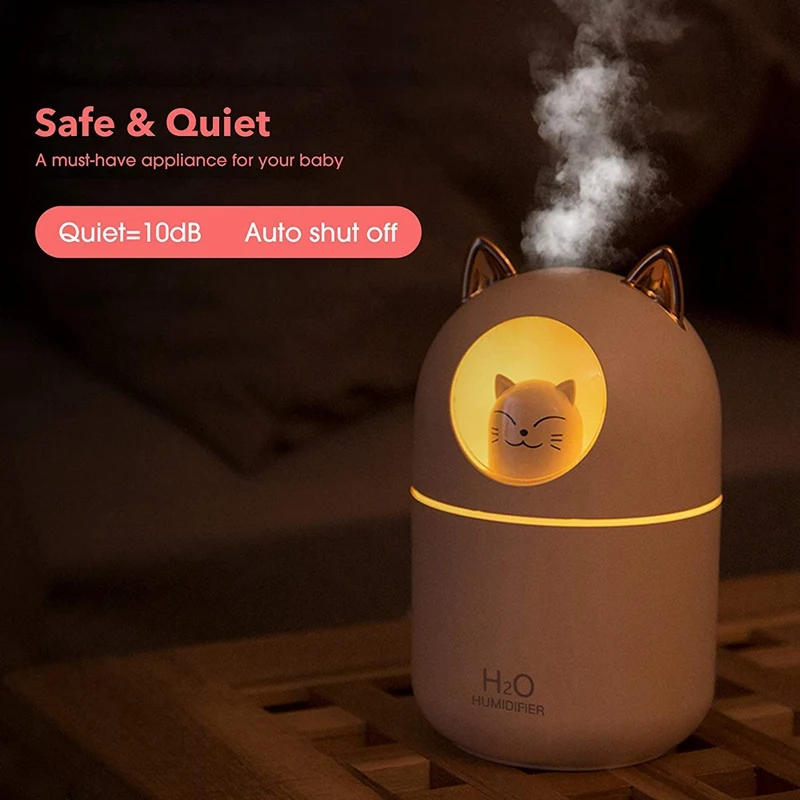 Description Picture 4 of itemCute Cat Cool Mist Humidifier For Home,Cat Night Light Essential Pure Air For Baby Room,Easy Clean Quiet Operation