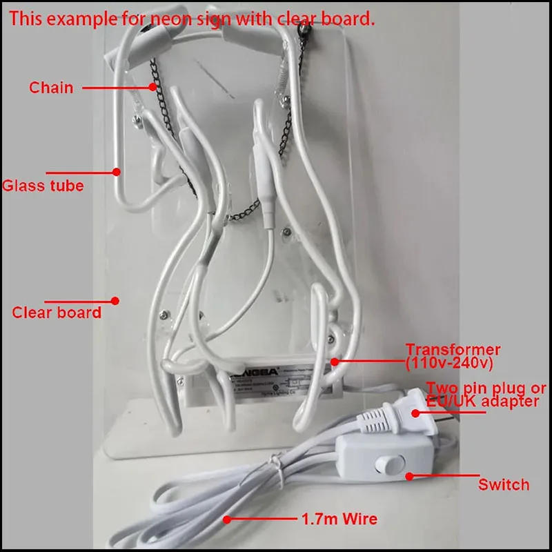 Description Picture 5 of itemNeon Sign For Burger House glass Tube Commercial club Lamp Restaurant light advertise Food shop Wall Decor Impact Attract light