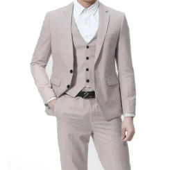 2024 Fashion New Men Stretch Fabric Boutique Solid Color Business Slim Fit Groom Suit 3 Pcs Set Blazers Jacket Pants Vest
