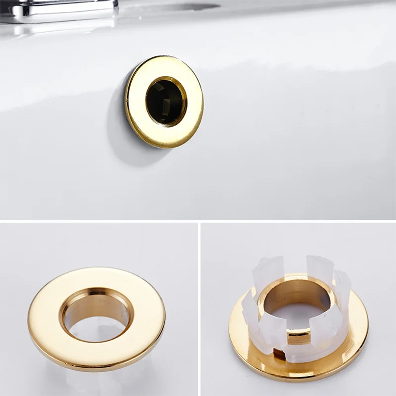 Description Picture 6 of itemBathroom Basin Faucet Sink Overflow Cover Brass Six Foot Ring Insert Replacement Hole Cover Cap Chrome Trim Bathroom Accessories