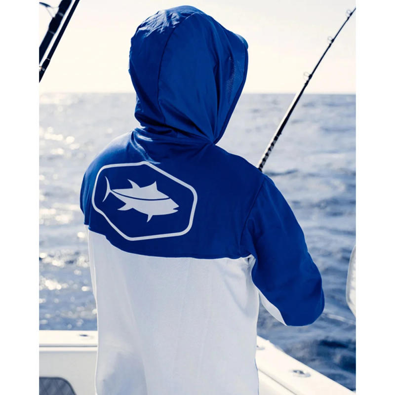 Description Picture 5 of itemUSA Summer Men's Hooded Long Sleeve Performance Fishing Shirts Jersey For Fishing UV Hoodies Clothing Camiseta De Pesca Tops